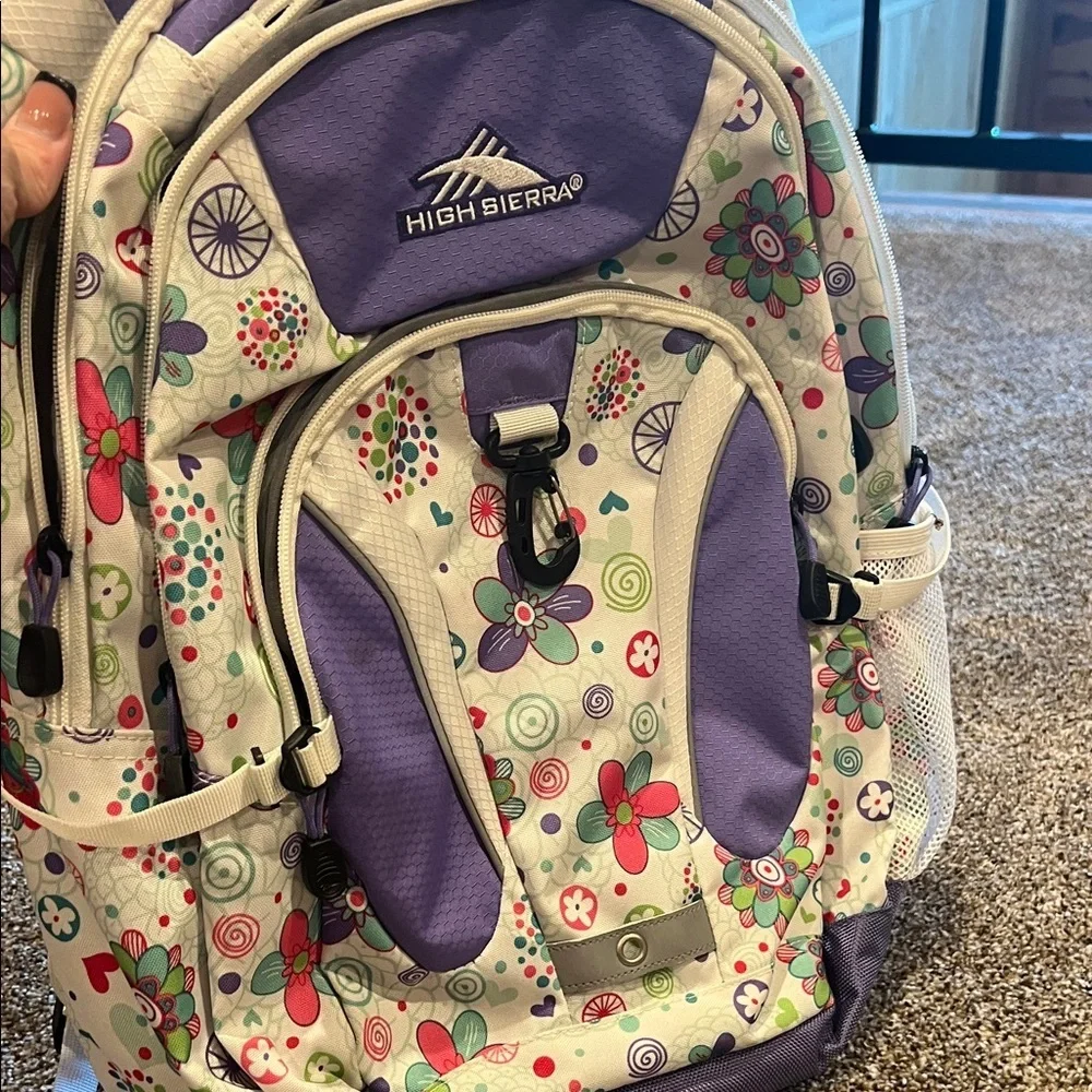 High Sierra Kids Backpack - Purple and Cream Floral - Picture 8 of 8
